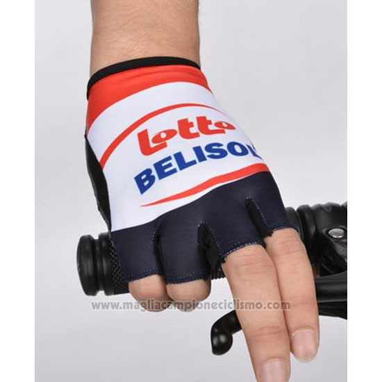 2014 Lotto Guanti Corti Ciclismo Rosso